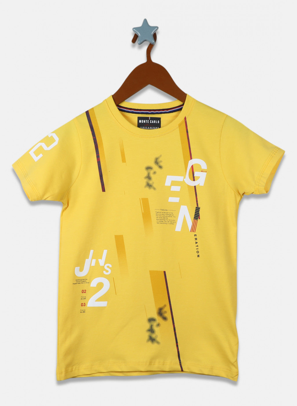 Boys Yellow Printed T-Shirt