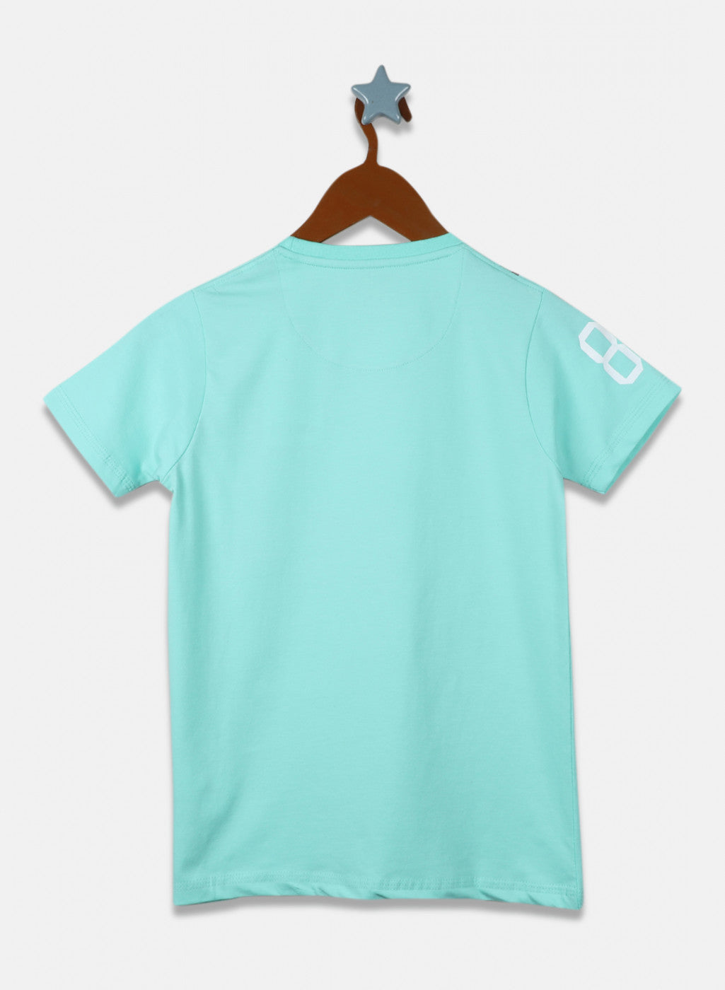 Boys Sky Blue Printed T-Shirt