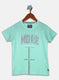 Boys Sea Green Printed T-Shirt