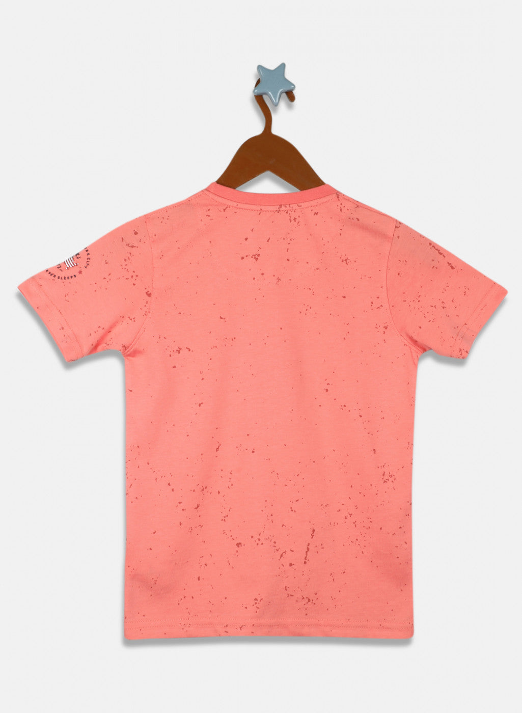 Boys Peach Printed T-Shirt