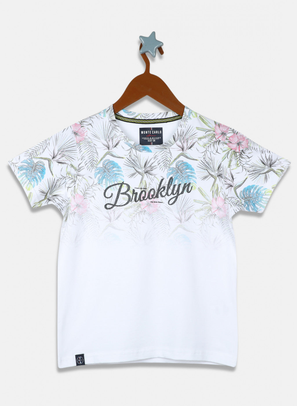 Boys White Printed T-Shirt