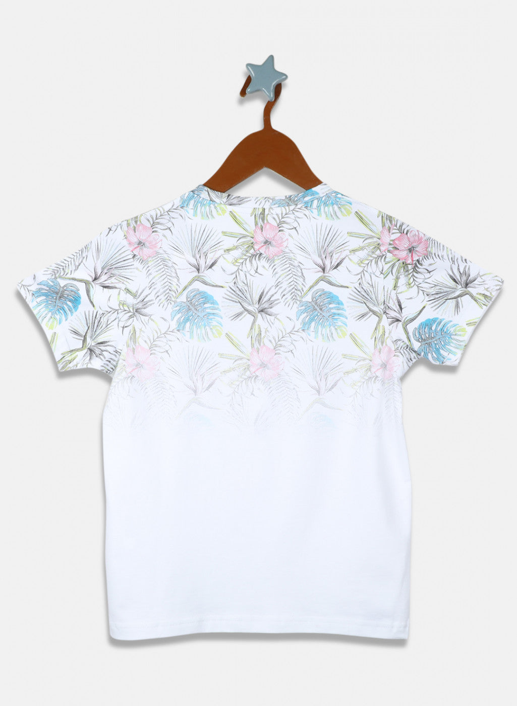 Boys White Printed T-Shirt