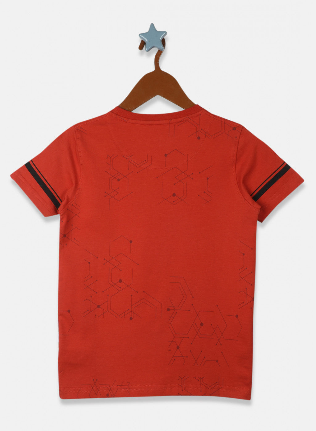 Boys Orange Printed T-Shirt