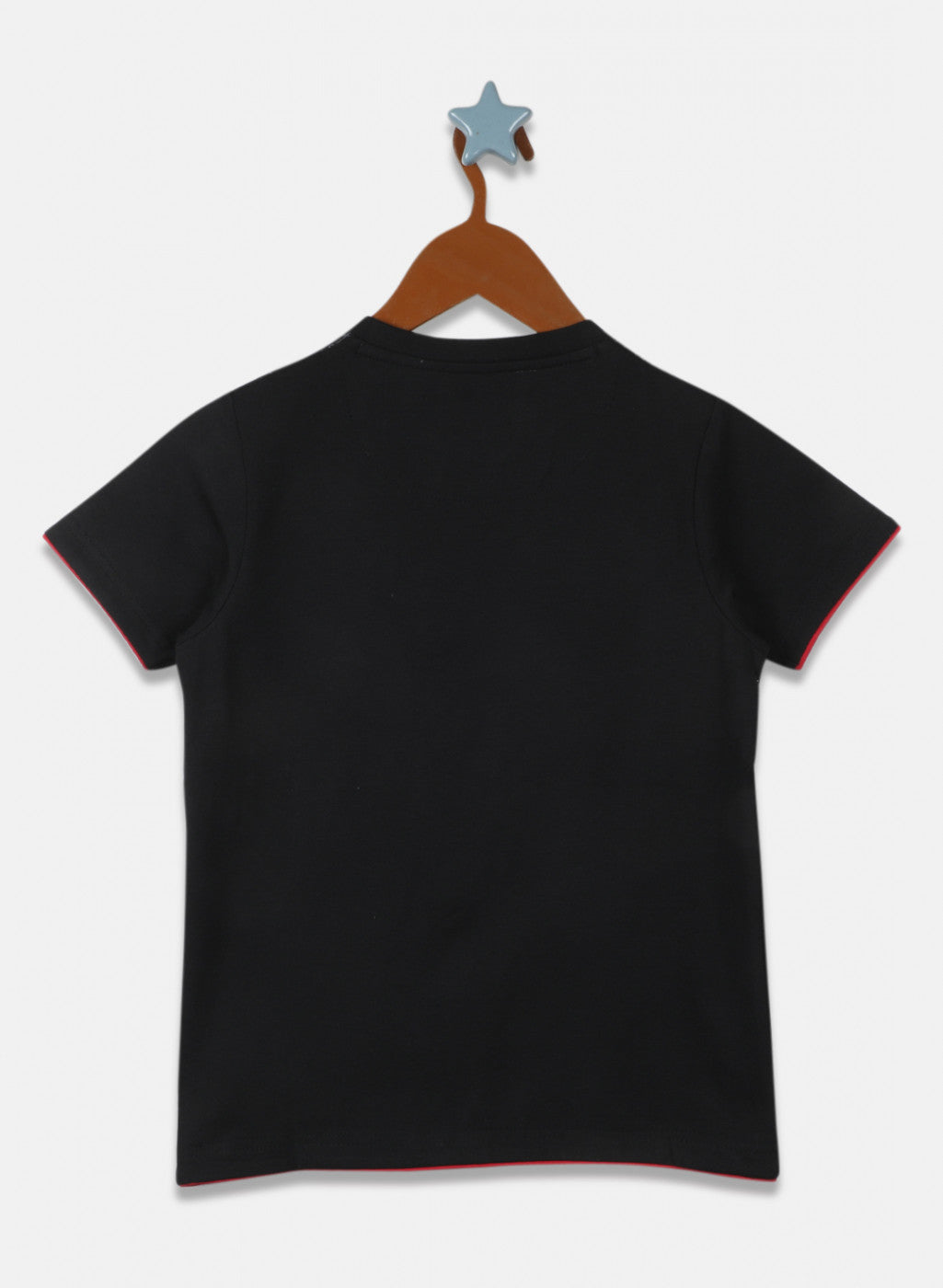 Boys Black Printed T-Shirt