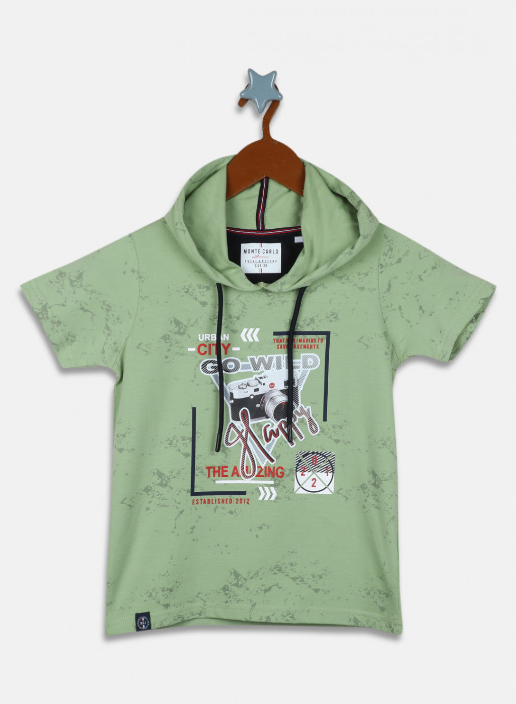 Boys Green Printed T-Shirt