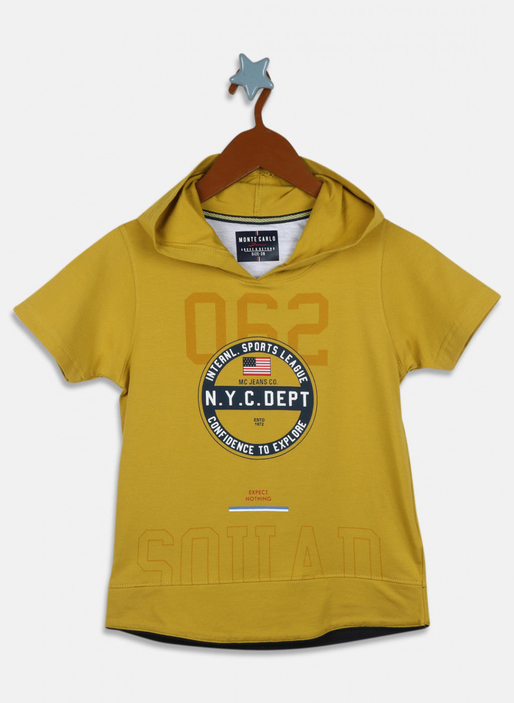 Boys Yellow Printed T-Shirt