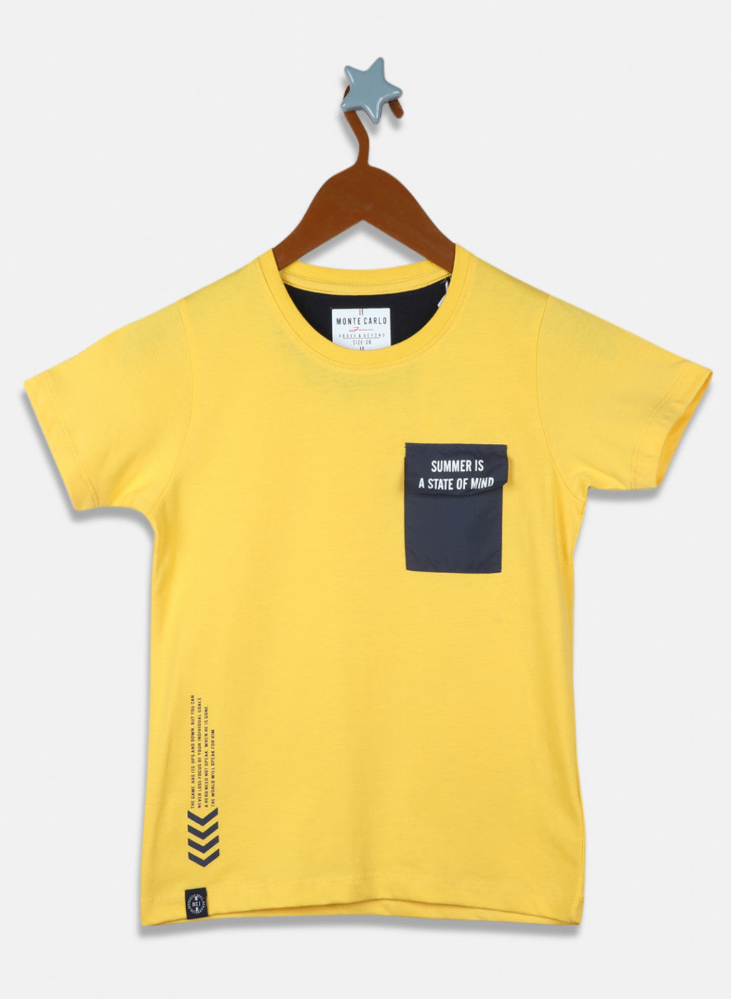 Boys Yellow Printed T-Shirt