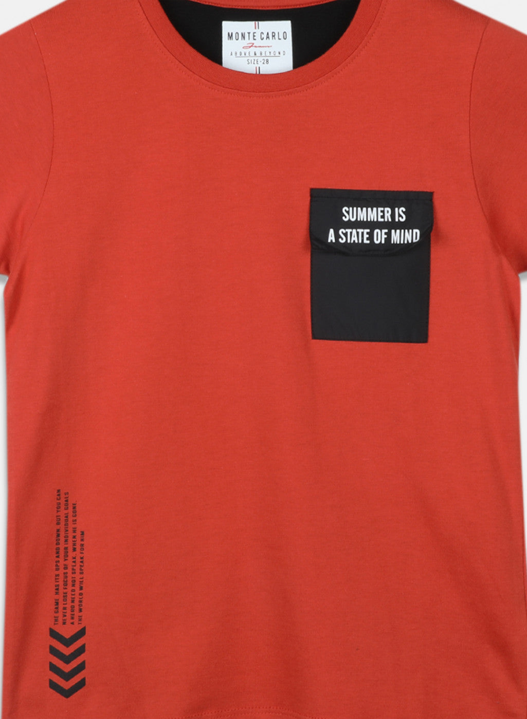 Boys Orange Printed T-Shirt