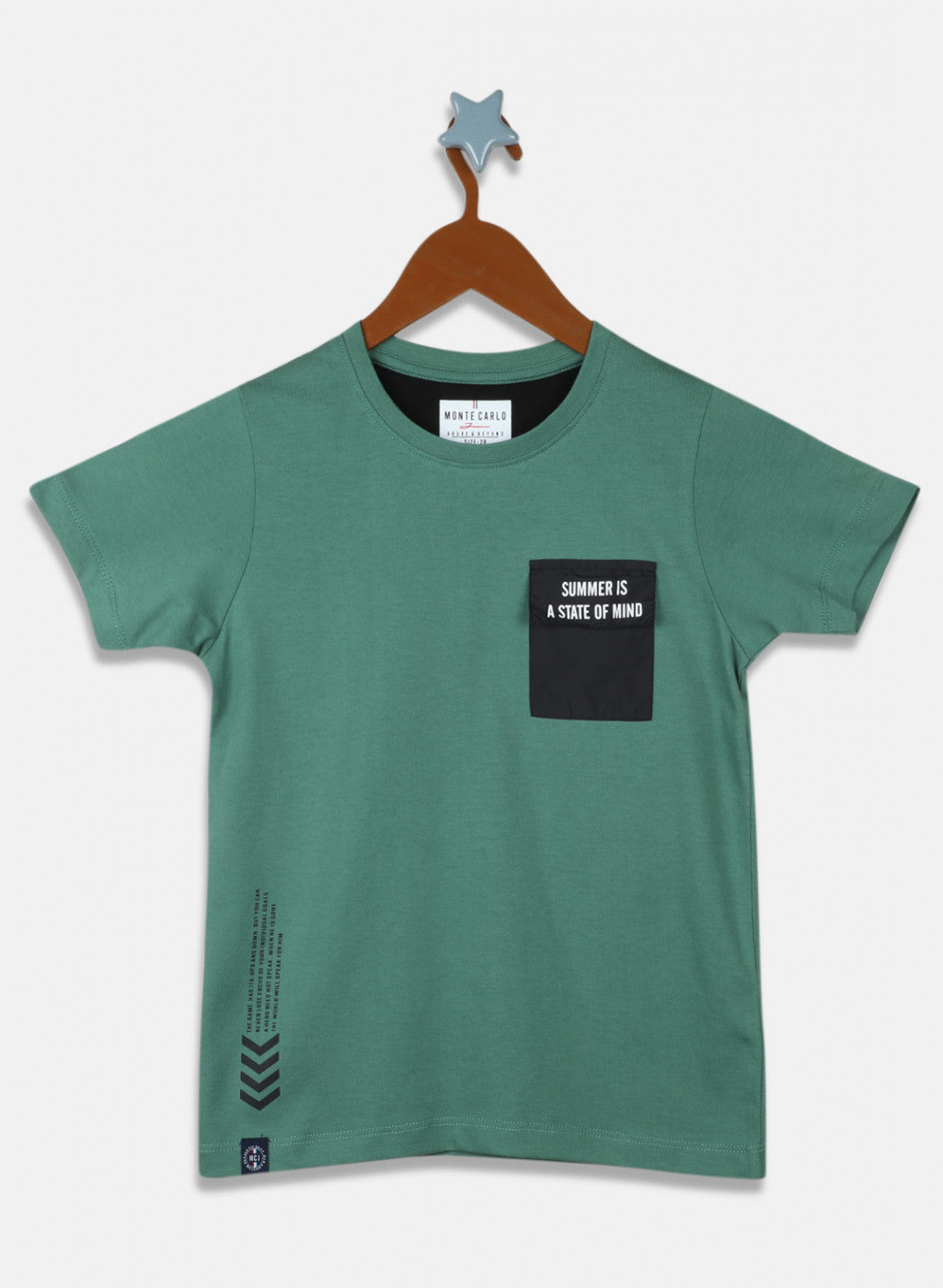 Boys Green Printed T-Shirt