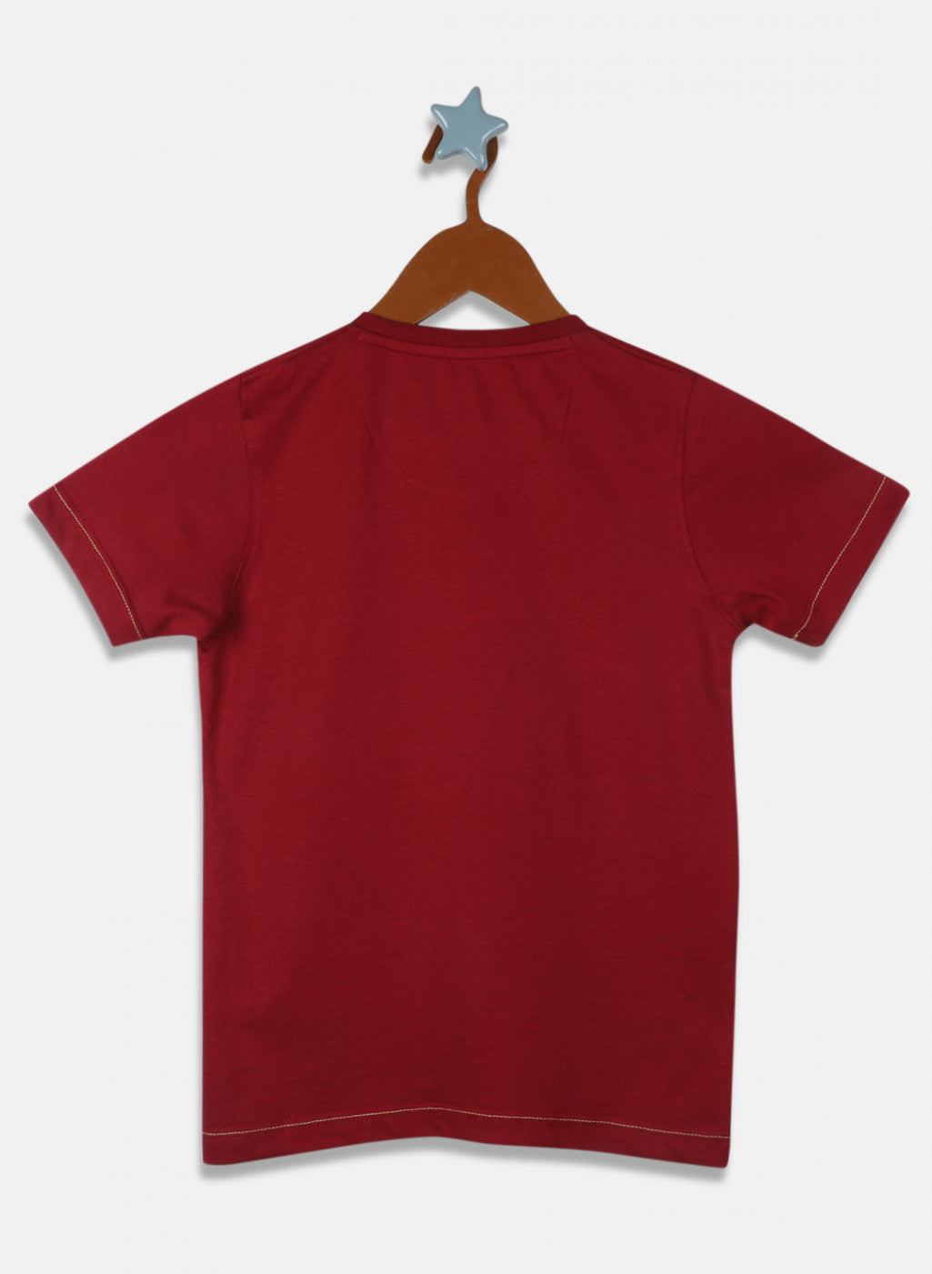 Boys Maroon Printed T-Shirt