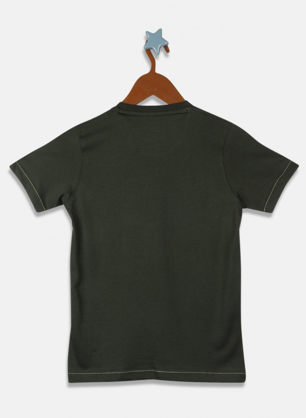 Boys Olive Printed T-Shirt