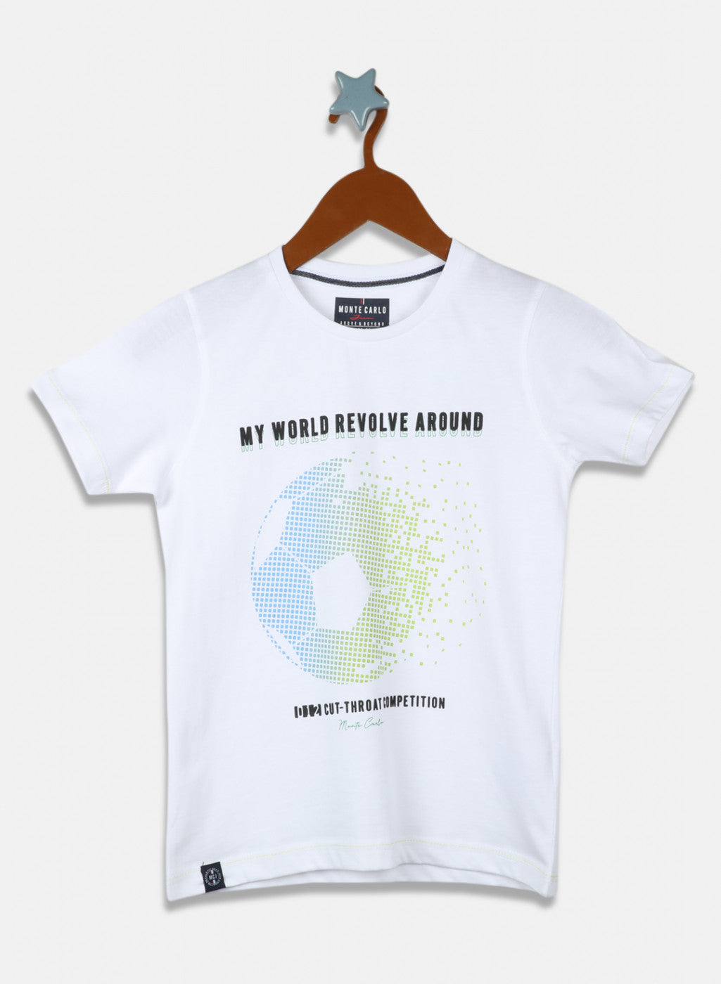 Boys White Printed T-Shirt