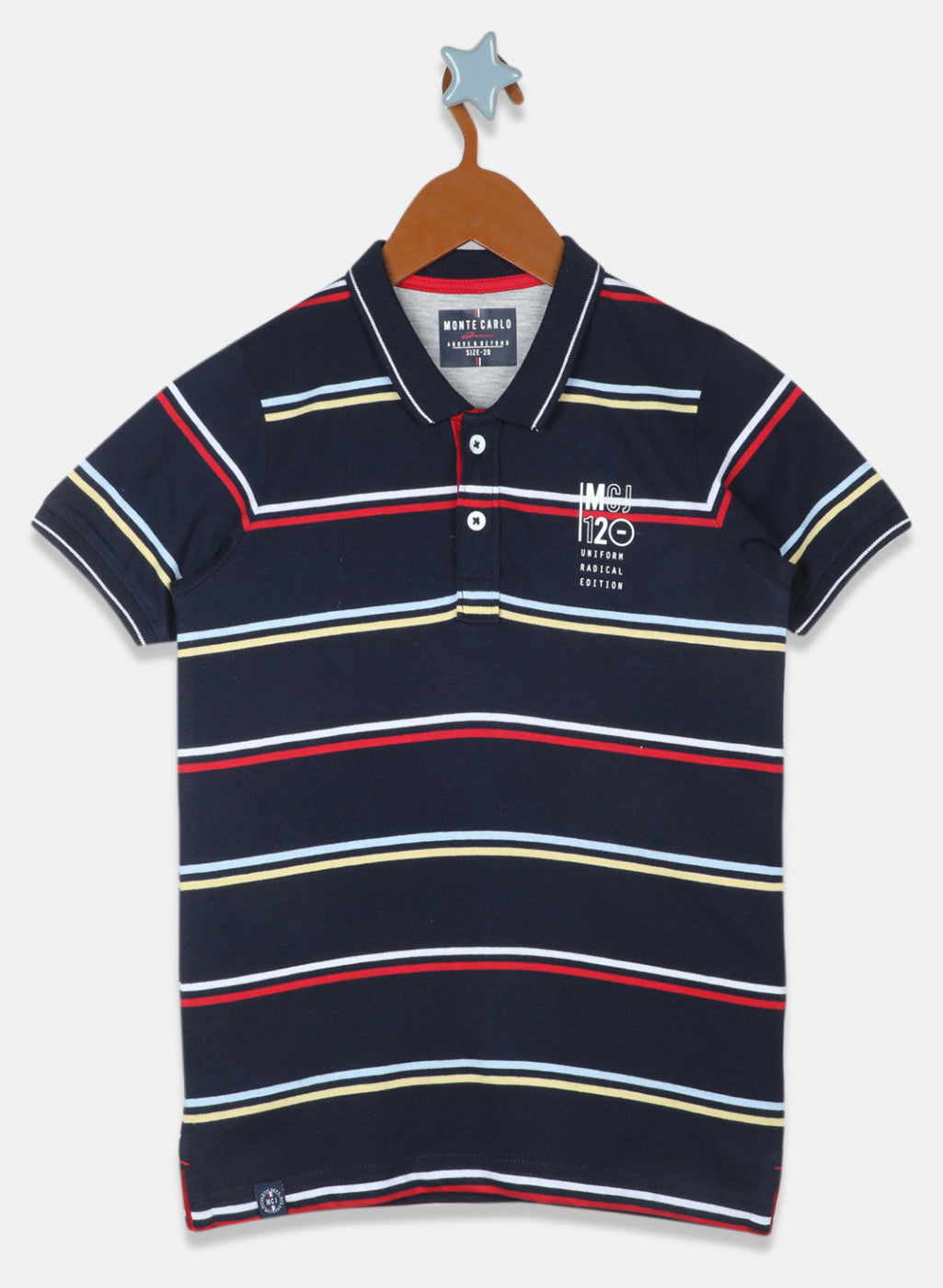 Boys Navy Blue Stripe T-Shirt