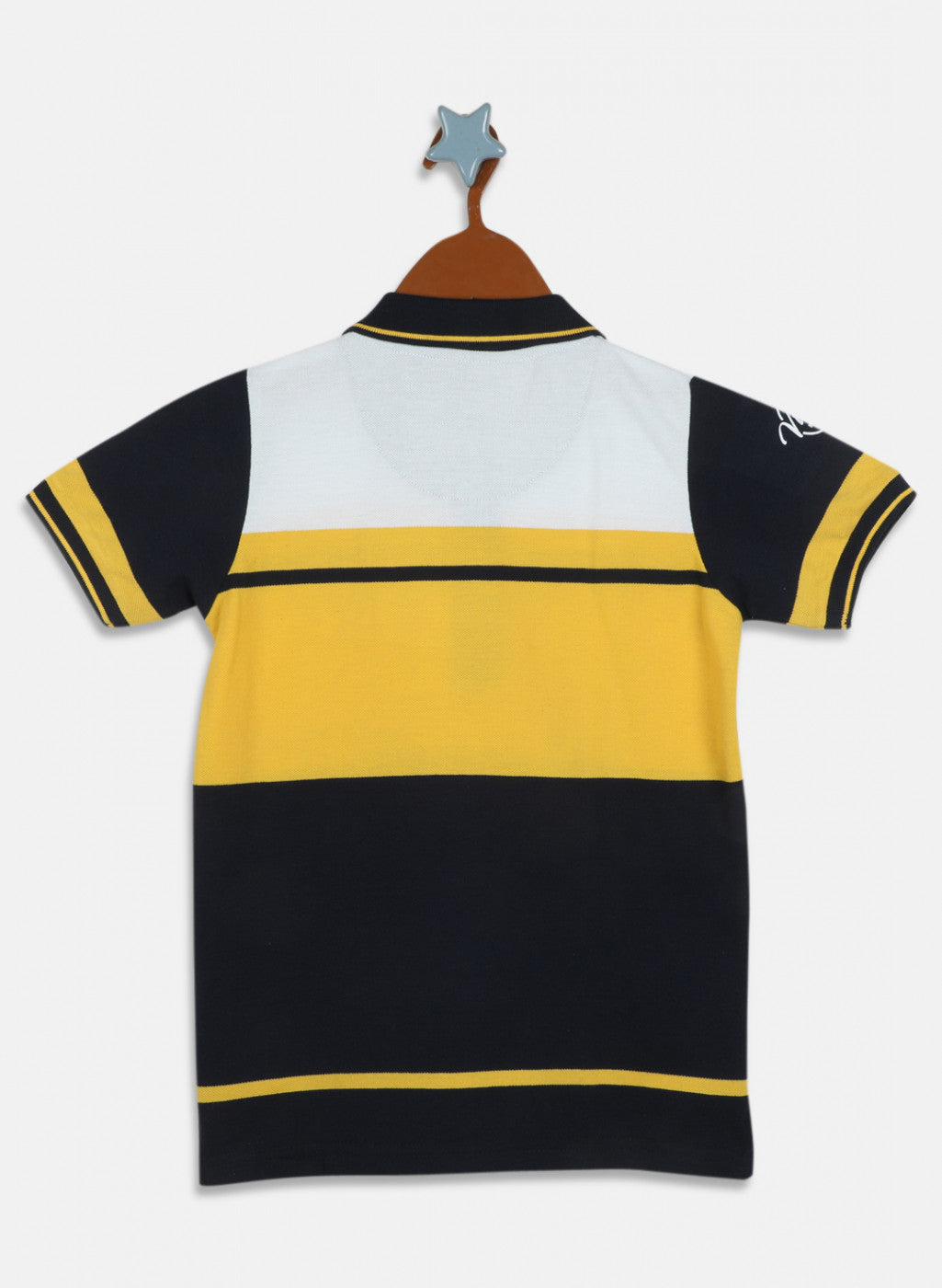 Boys Yellow & Navy Blue Stripe T-Shirt