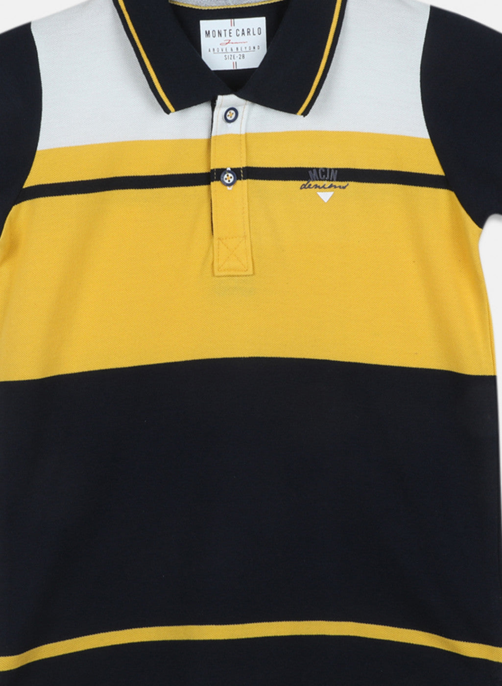 Boys Yellow & Navy Blue Stripe T-Shirt