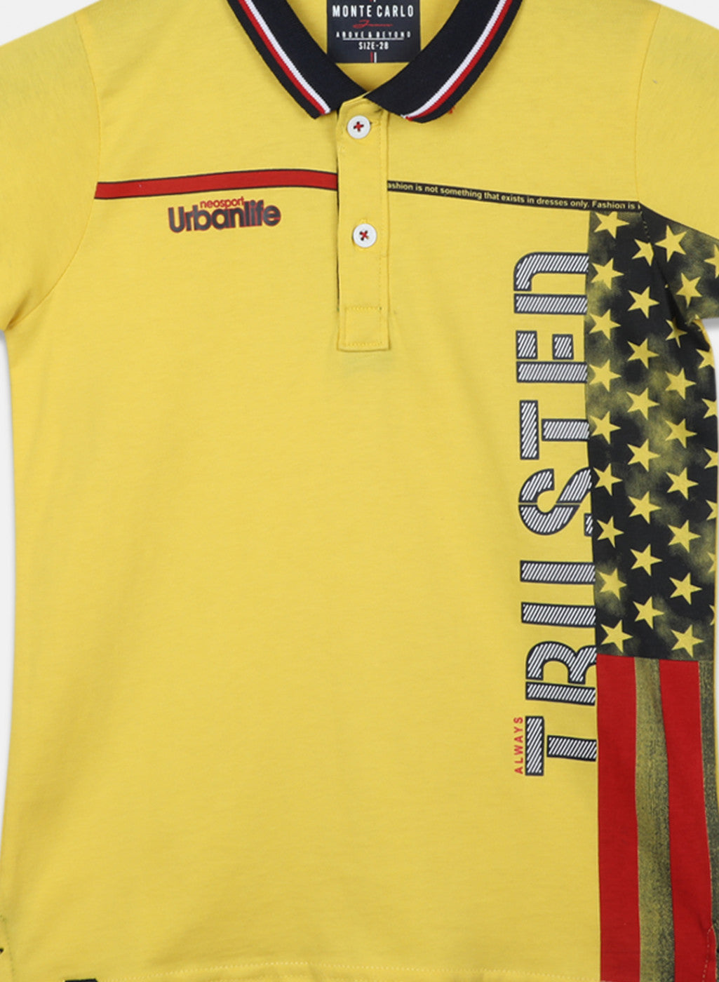 Boys Mustard Printed T-Shirt