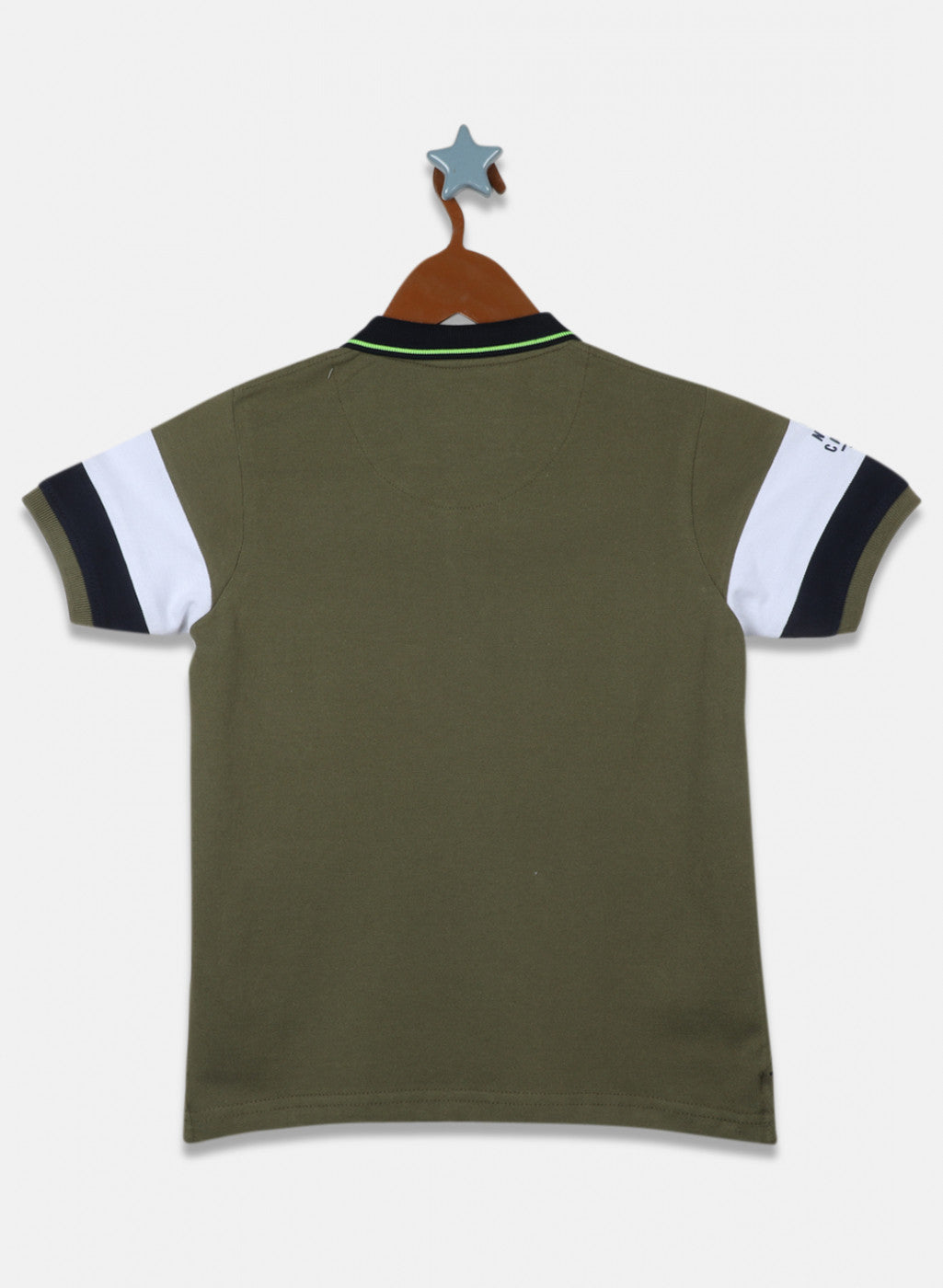 Boys Olive Printed T-Shirt