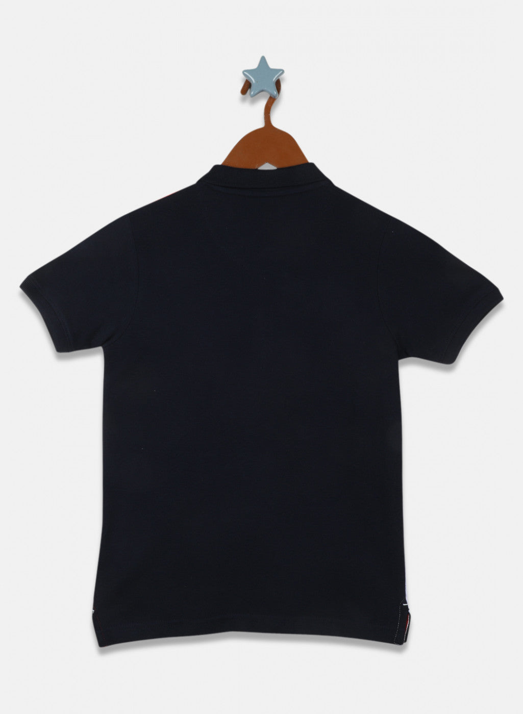 Boys Navy Blue & Red Printed T-Shirt