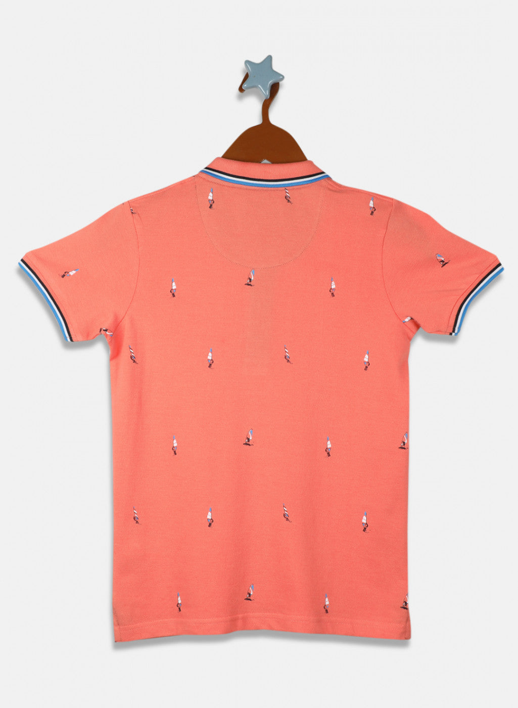 Boys Peach Printed T-Shirt