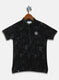 Boys Black Printed T-Shirt