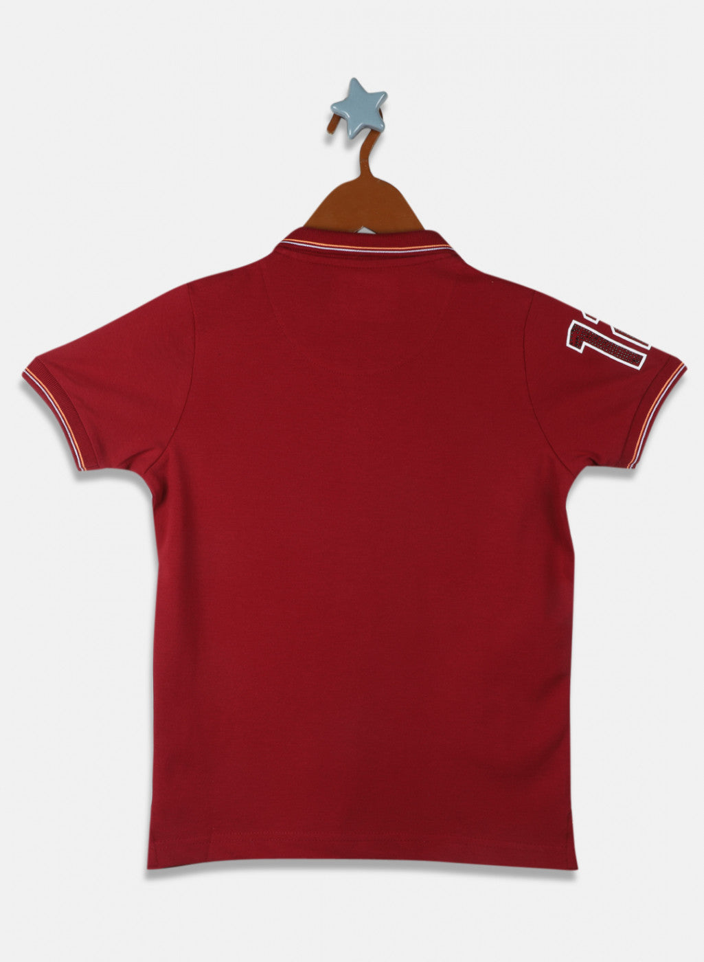 Boys Maroon Printed T-Shirt