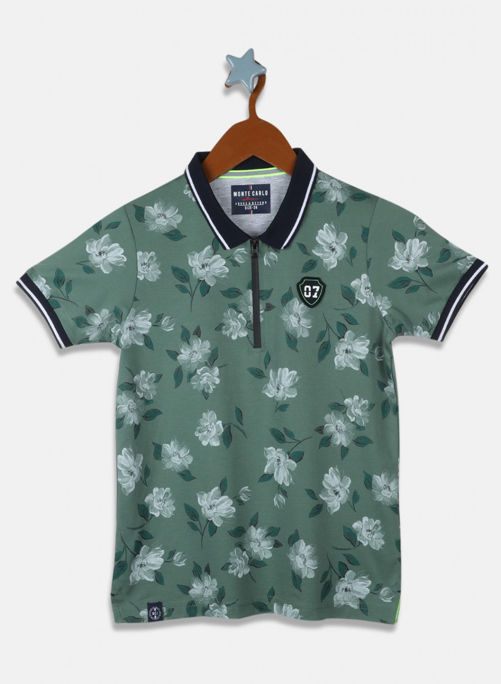 Boys Green Printed T-Shirt