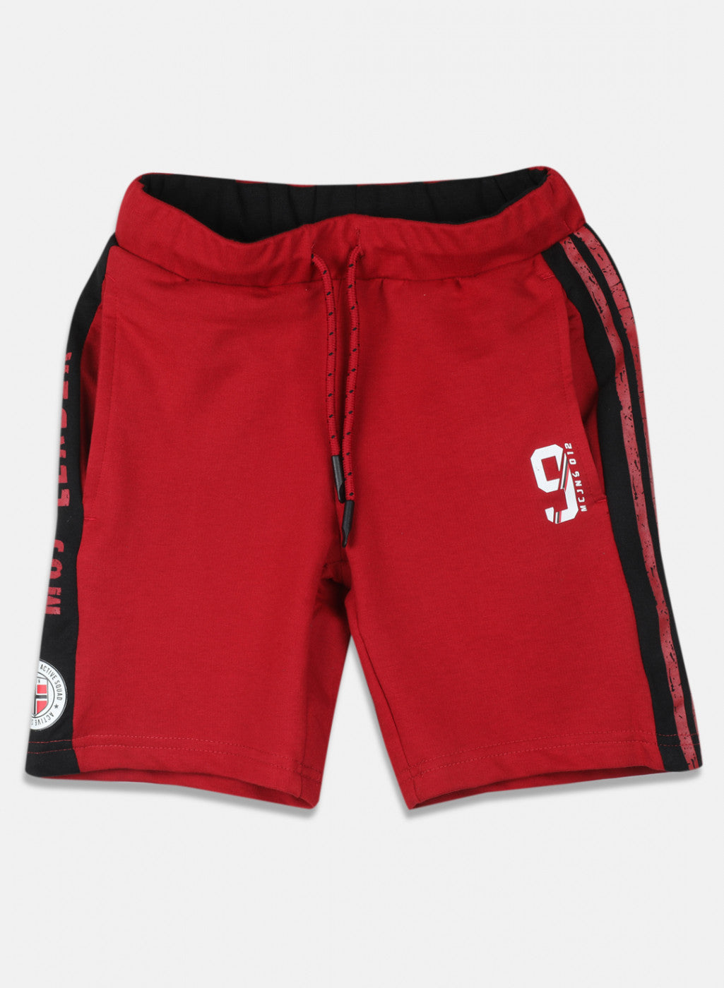 Boys Red Printed Bermuda