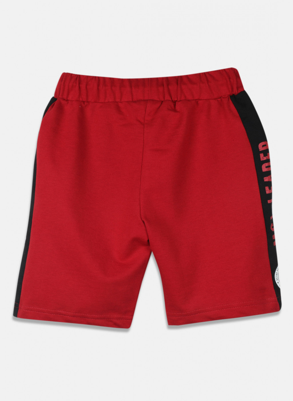 Boys Red Printed Bermuda