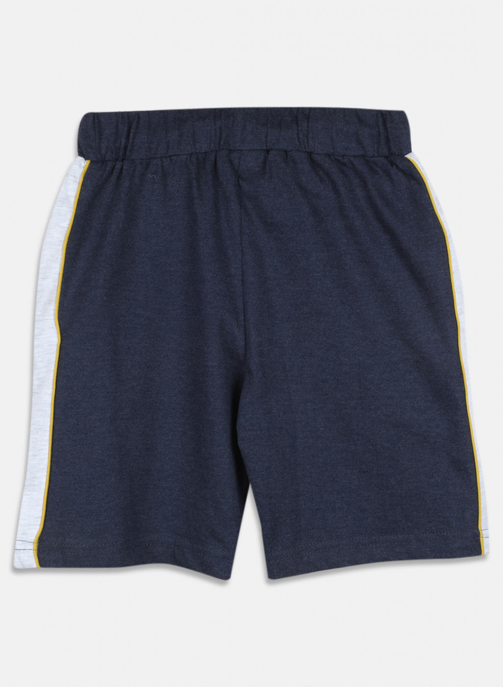 Boys Mustard & Navy Blue Printed Bermuda Set