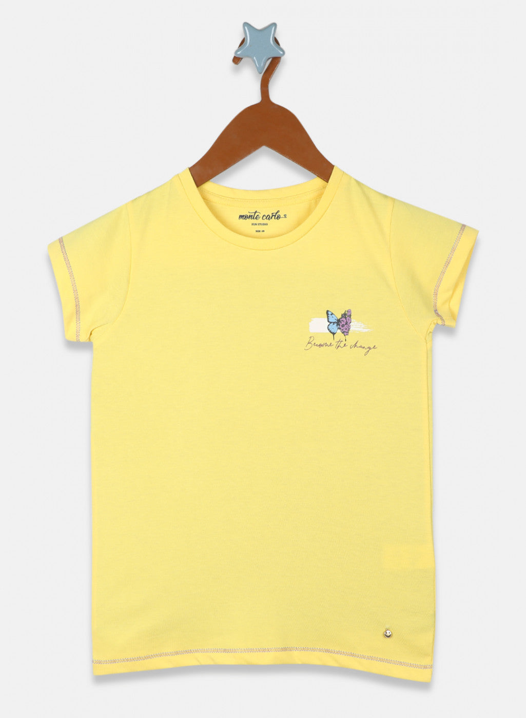 Girls Yellow Printed Top