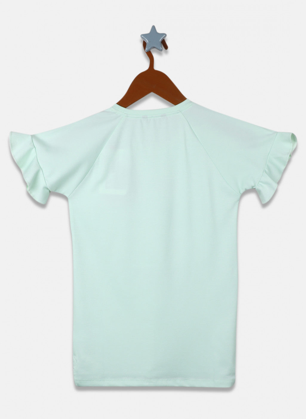 Girls Sea Green Printed Top