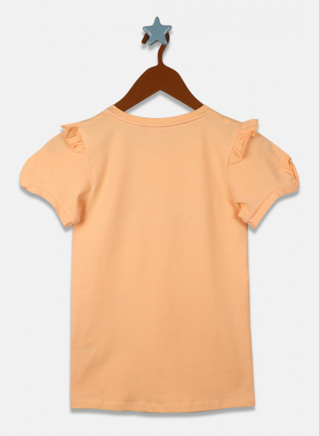 Girls Peach Printed Top