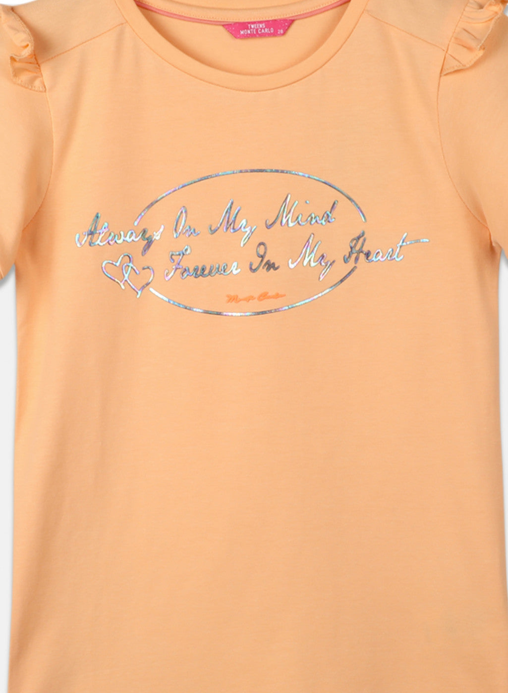 Girls Peach Printed Top