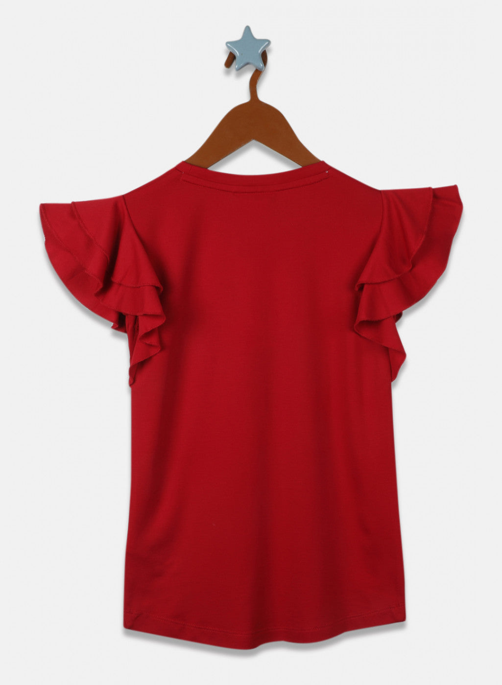 Girls Red Printed Top