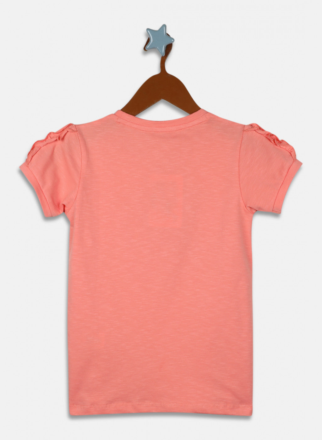 Girls Peach Printed Top