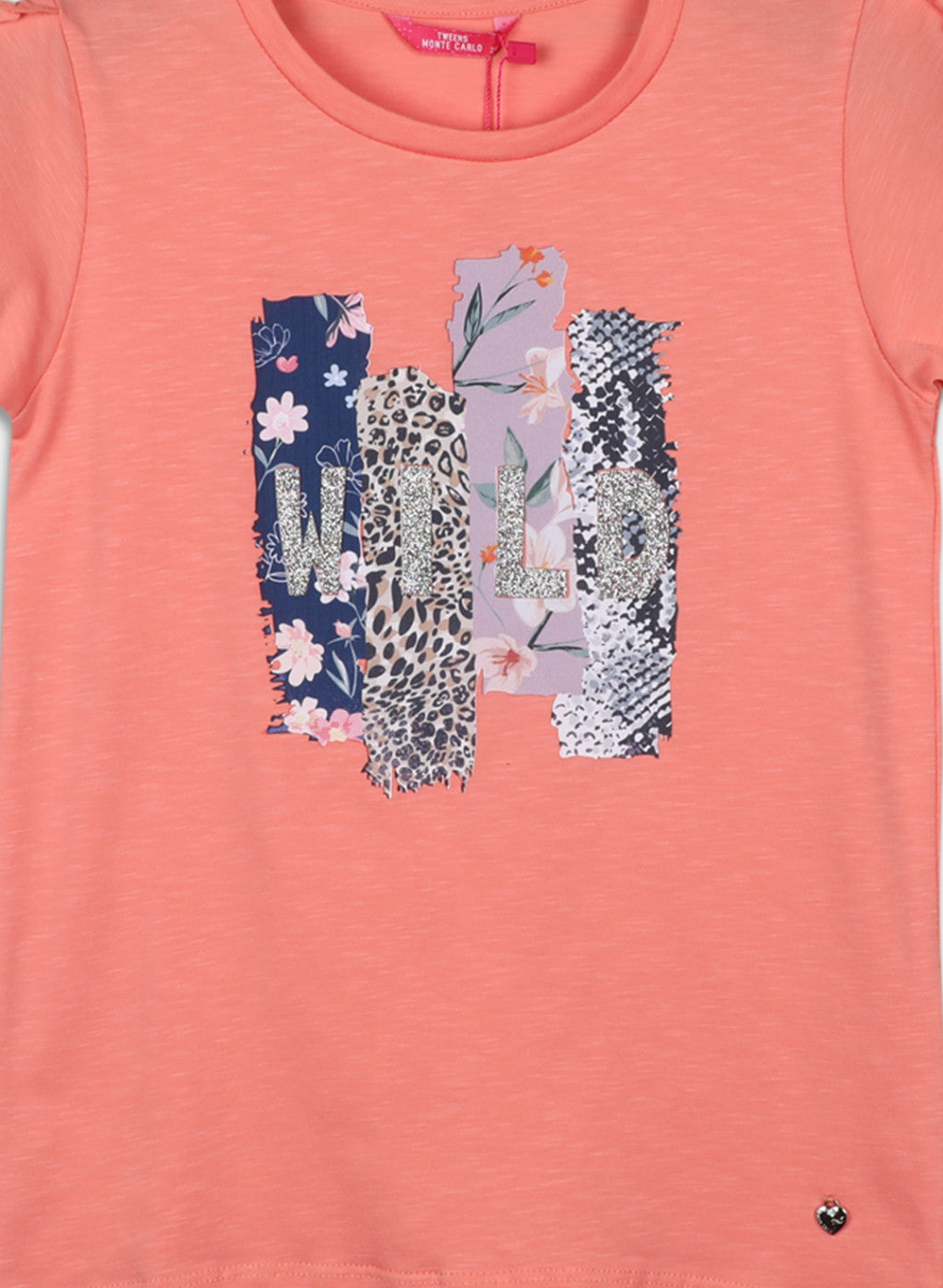 Girls Peach Printed Top