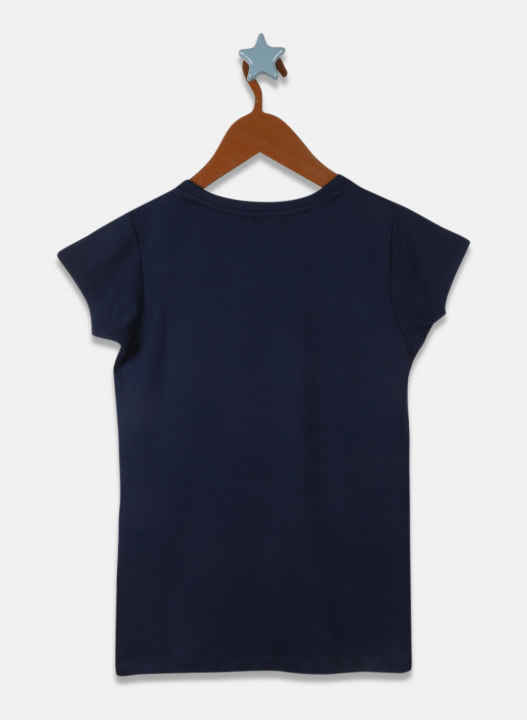 Girls Navy Blue Printed Top