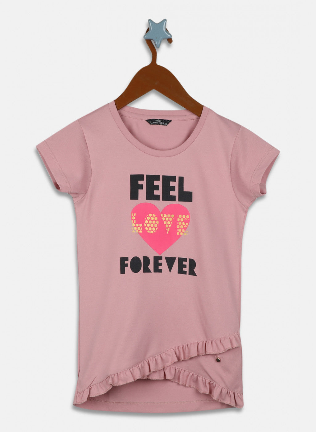 Girls Pink Printed Top