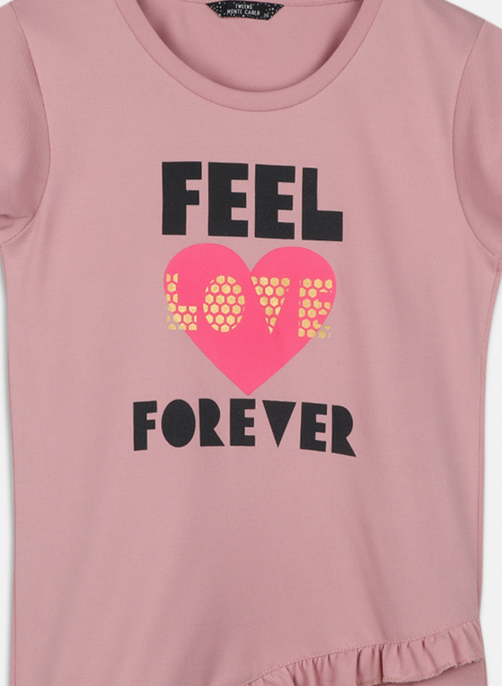 Girls Pink Printed Top