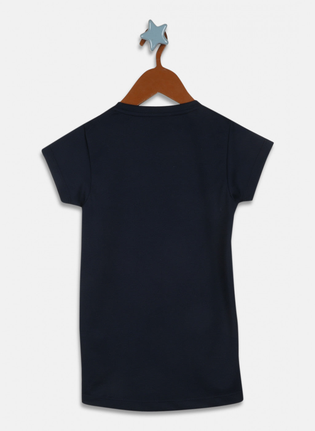 Girls Navy Blue Printed Top