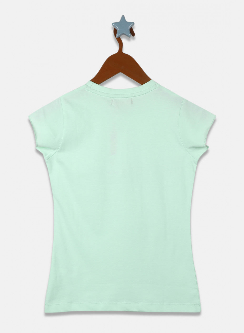 Girls Sea Green Printed Top