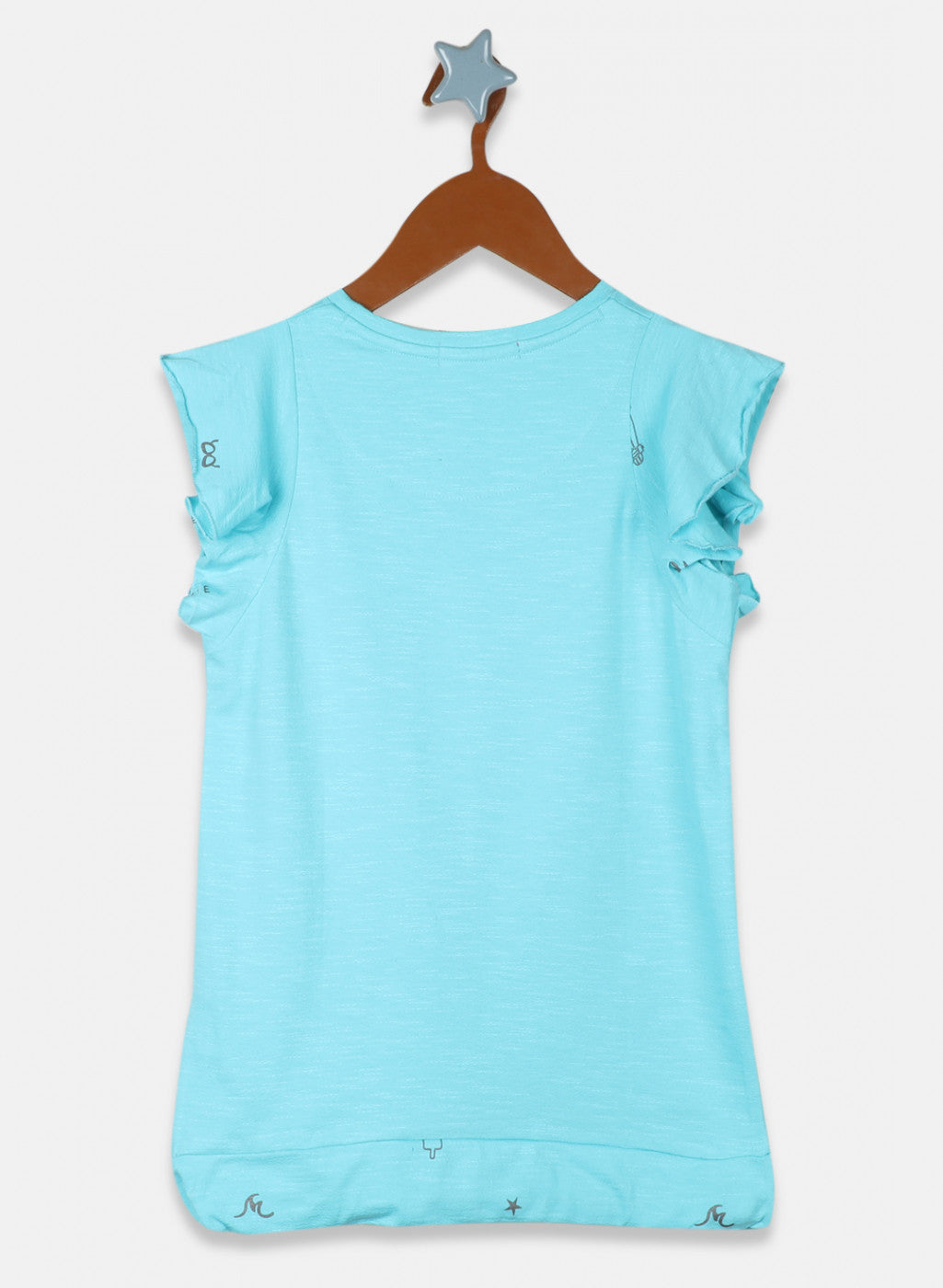 Girls Blue Printed Top