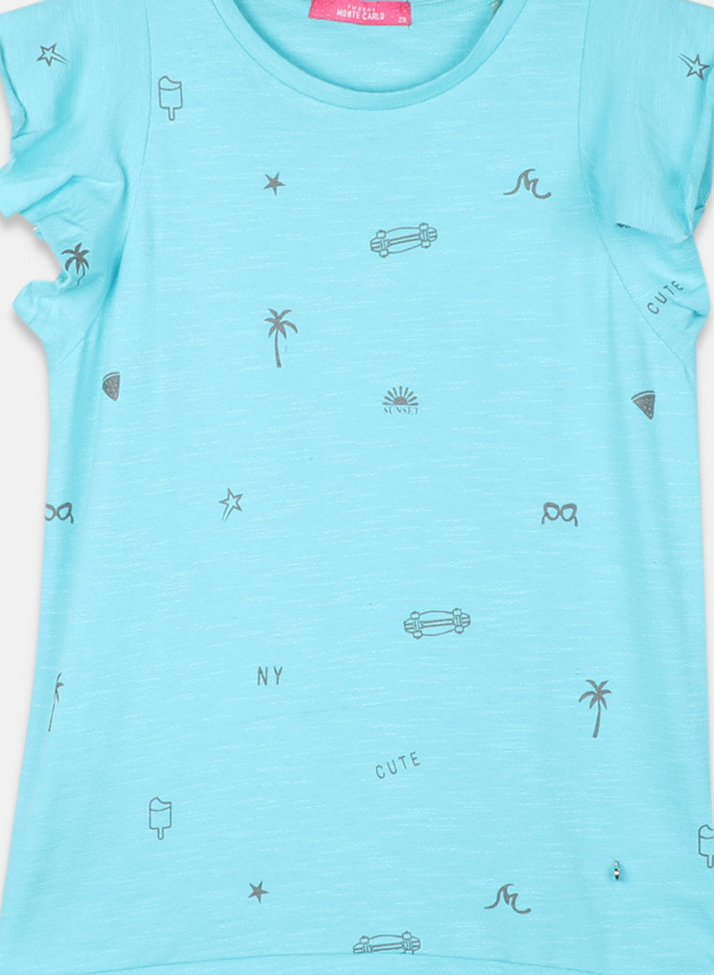 Girls Blue Printed Top