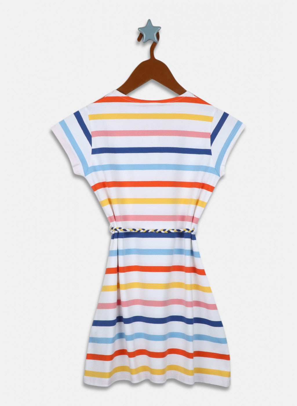 Girls White Stripe Dress