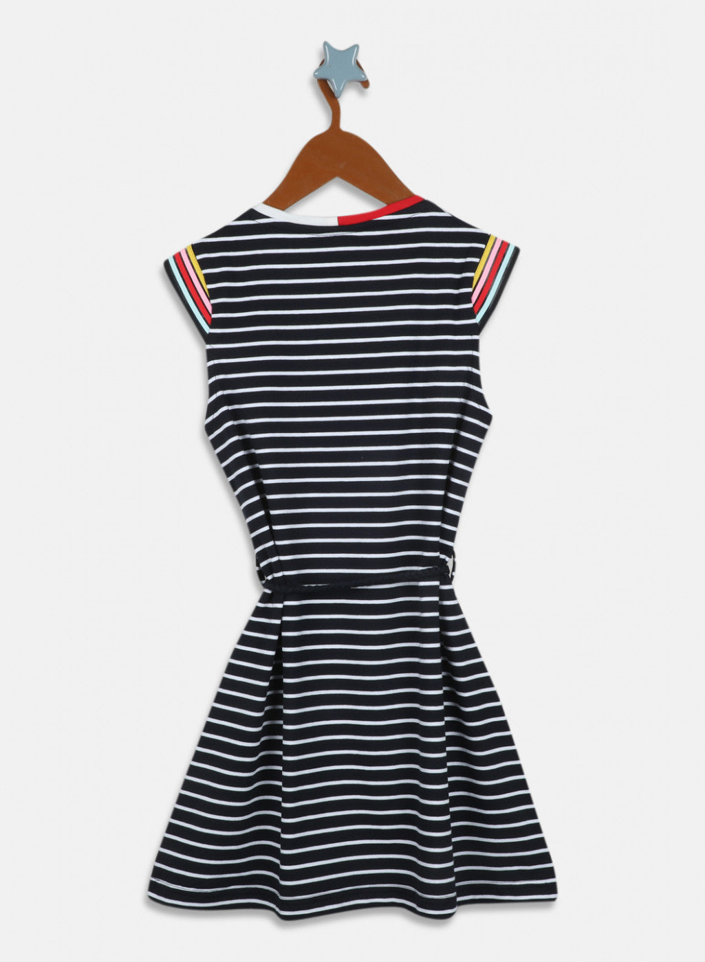 Girls Black & White Stripe Dress