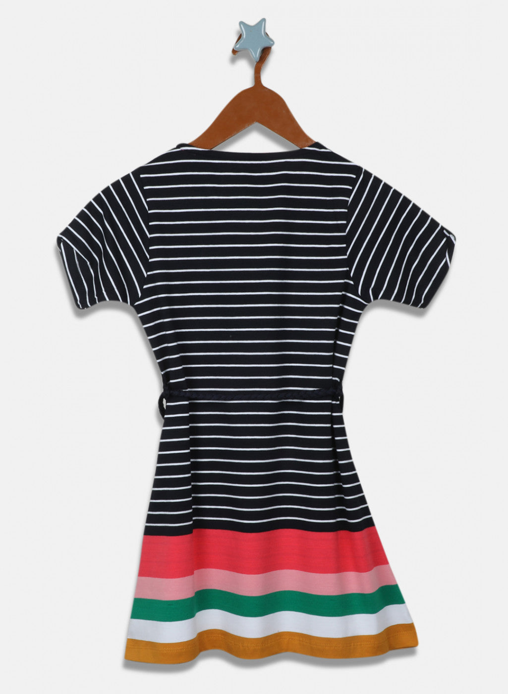 Girls Navy Blue Stripe Dress