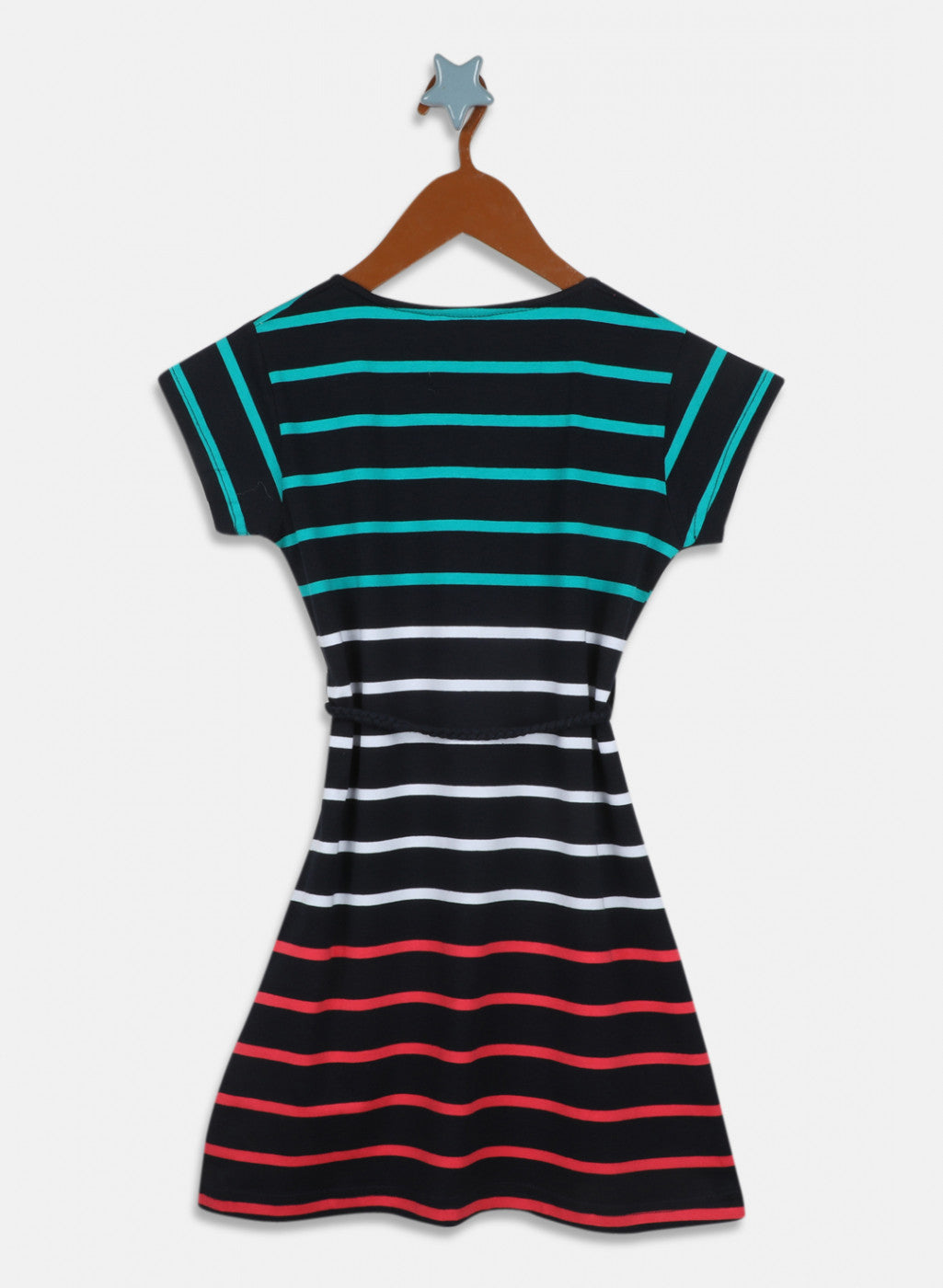 Girls Multicolor Stripe Dress