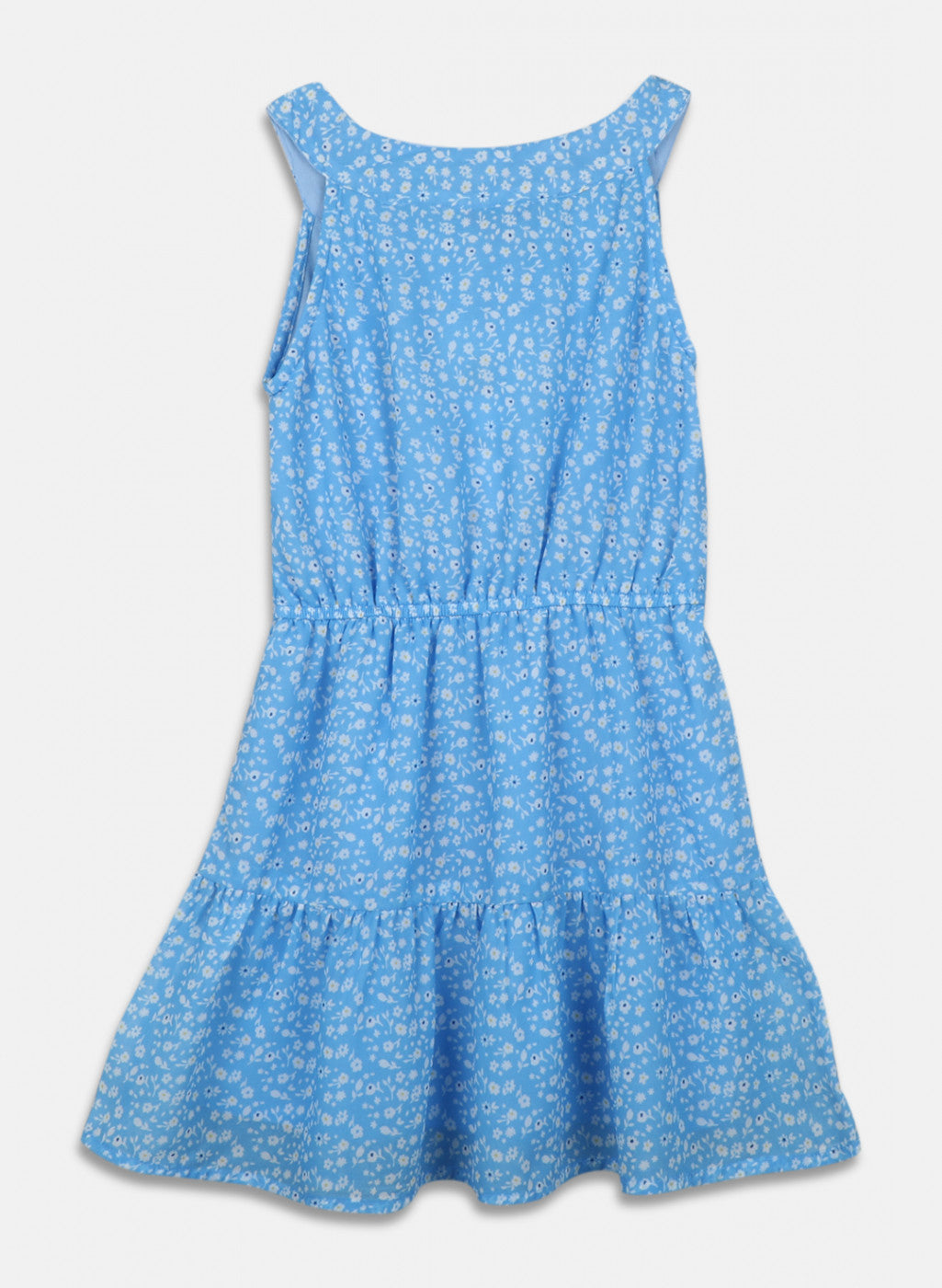 Girls Blue Printed Dress