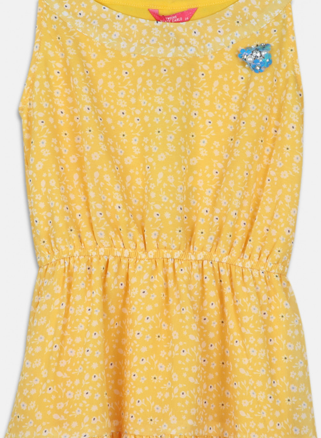 Girls Yellow Printed Dress