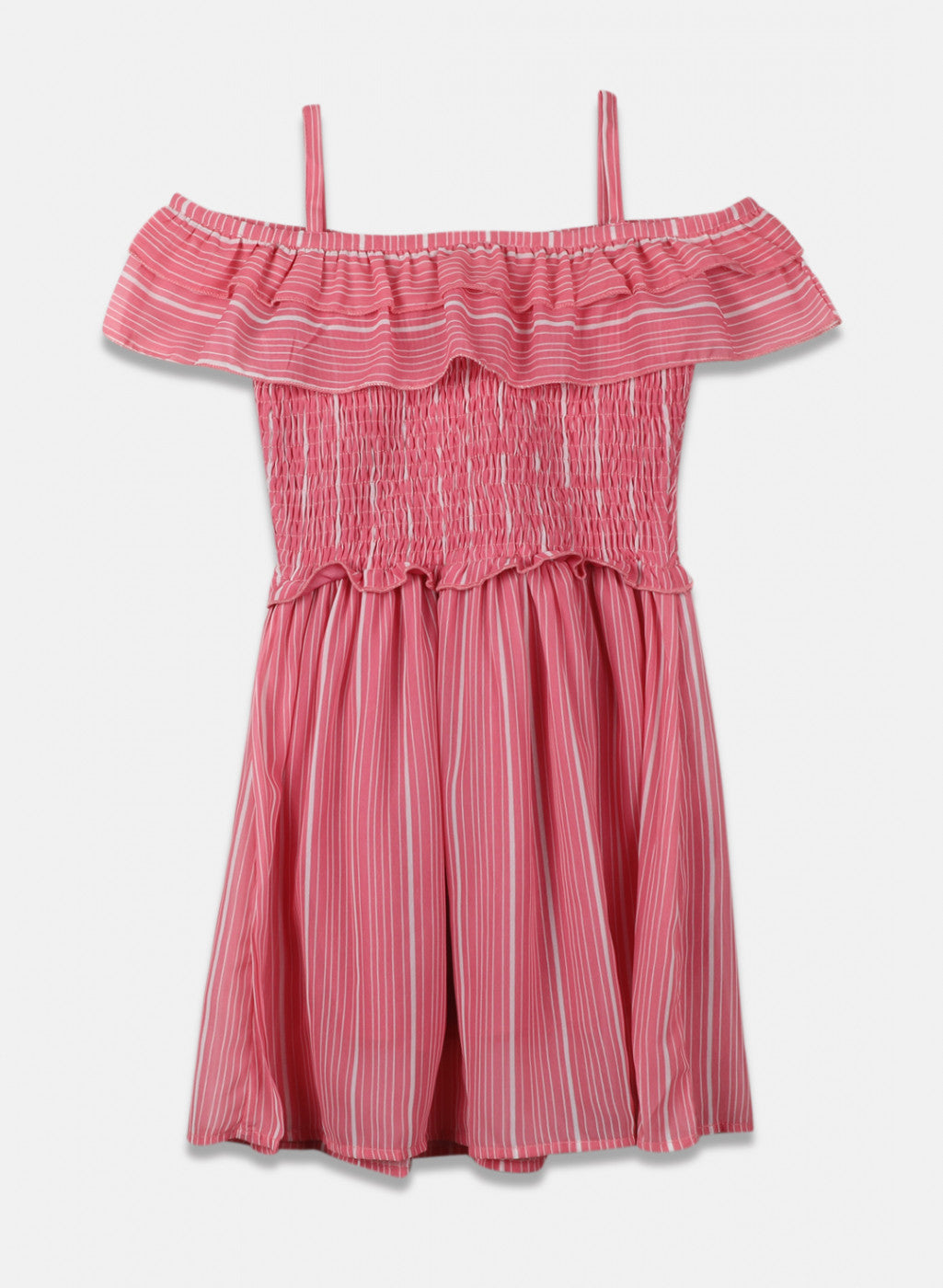 Girls Pink Stripe Dress